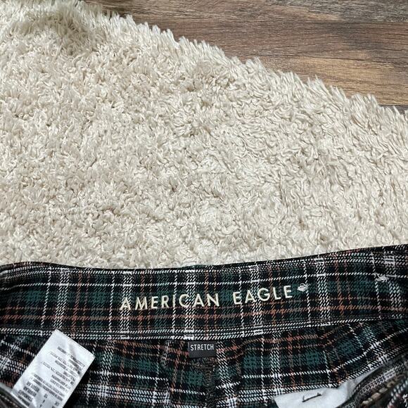 American Eagle Versatile Tailored Plaid Super High Rise Cropped Skinny Trousers - Picture 6 of 9